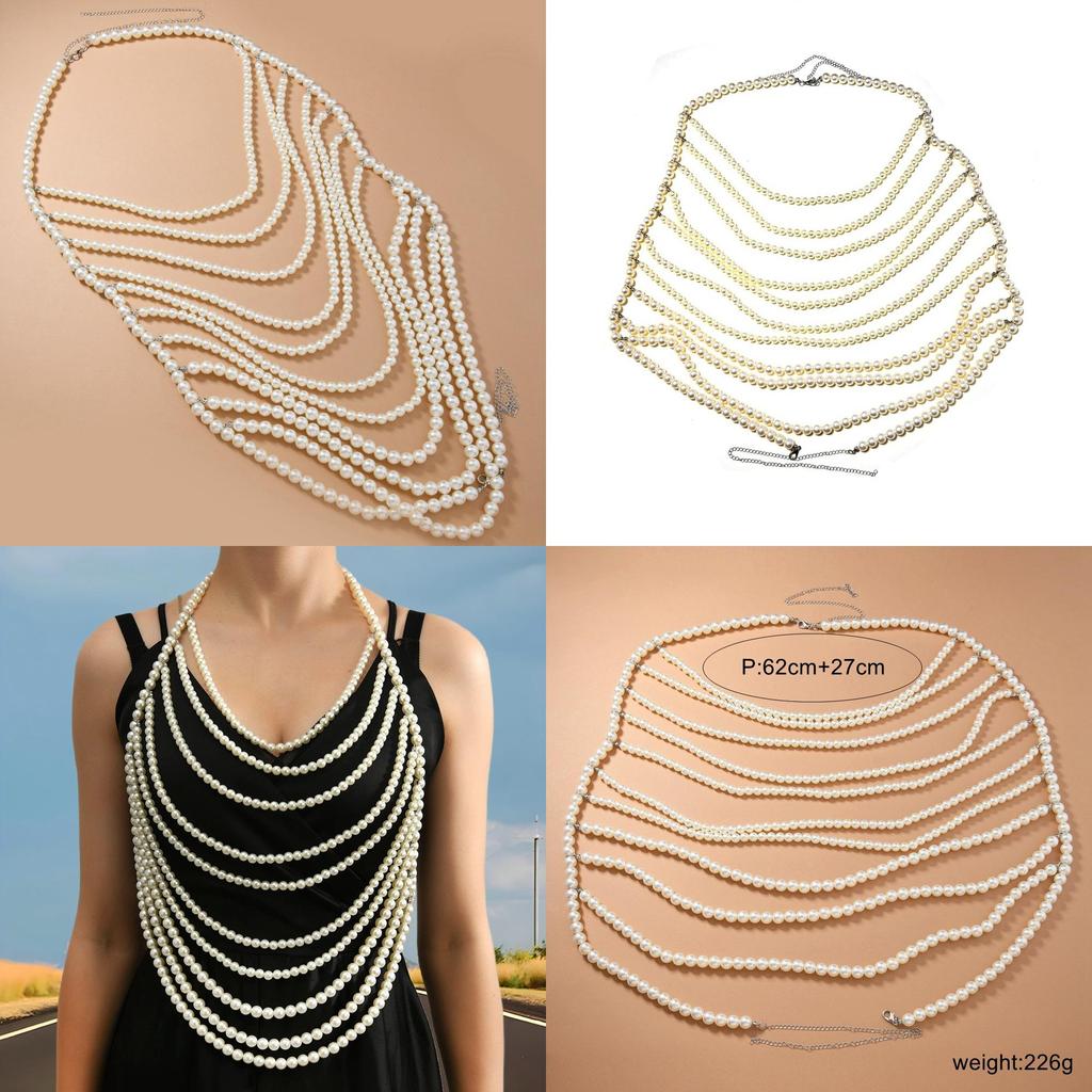 Sophisticated Pearl Body Chain For Night Out Fashion Accessories