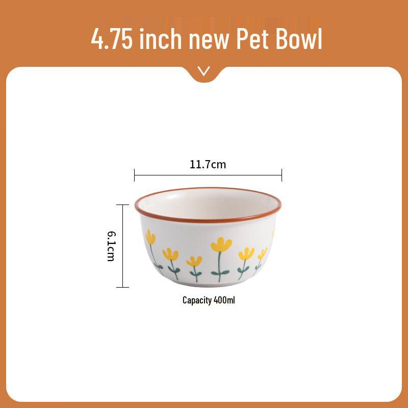 Japanese Style Underglaze Ceramic Rice Bowl 4.75 inch