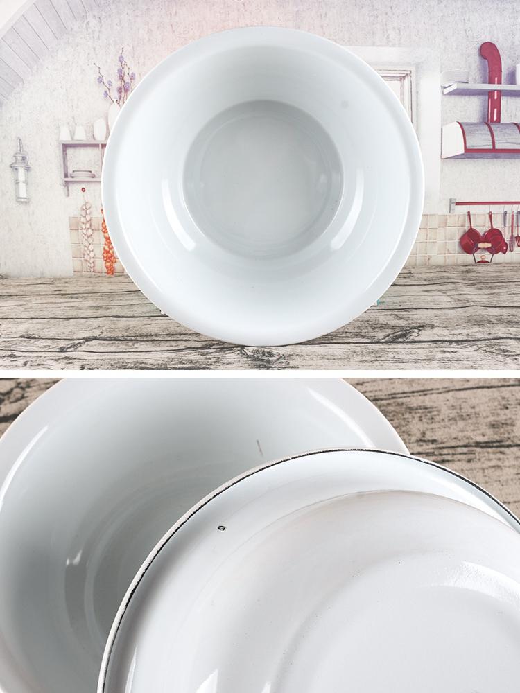 Classic Large White Enamel Basin for Washing, Mixing, and More: Thickened Design for Kitchen Use