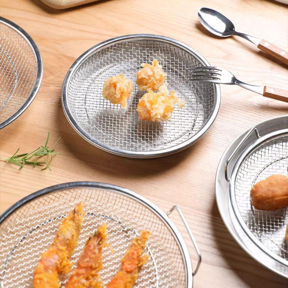 Mesh Oil Filter Tray Rust-proof Air Fryer Drain Basket Kitchen Gadgets Tempura Drip Pan  Fruit