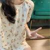 Cute Full-printed Bear Floral Girl Pajamas Summer Short-sleeved Shorts Crew Neck Two-piece Set Student Dormitory Loungewear