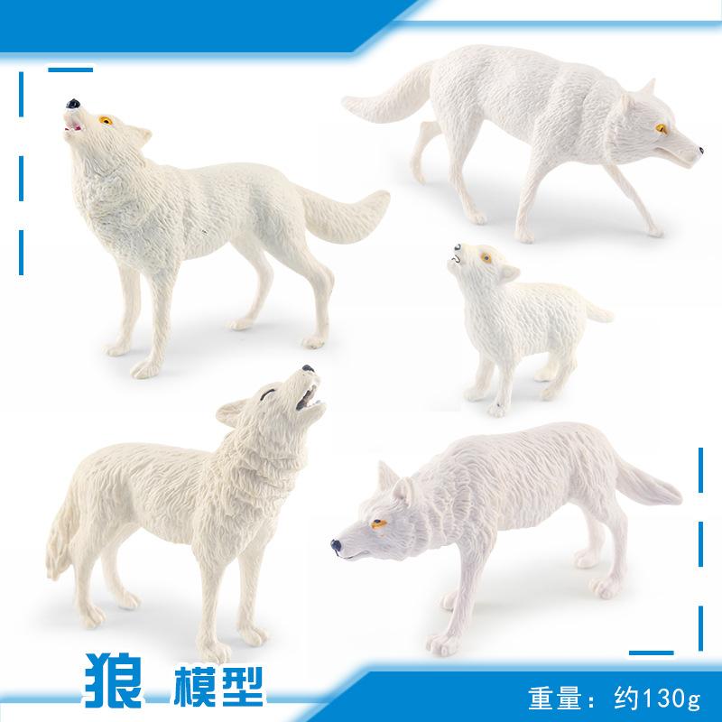 Simulation Static Forest Animal White Wolf Model Wolf Cub Arctic Wolf Growling Wolf Static Ornament Set Toy