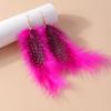 Pretty Feather Drop Earrings for Women Girls Bohemia Earrings Handmade Party Holiday Jewelry Gifts