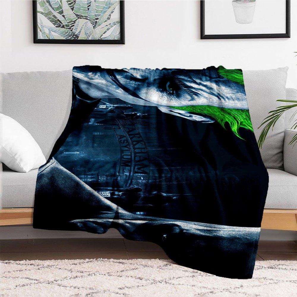 Arkham Asylum Joker Wall Scroll Poster DecorBlanket Flannel Throw Blanket for Sofa, Bed, Travel, Camping, Office, Couch, Chair