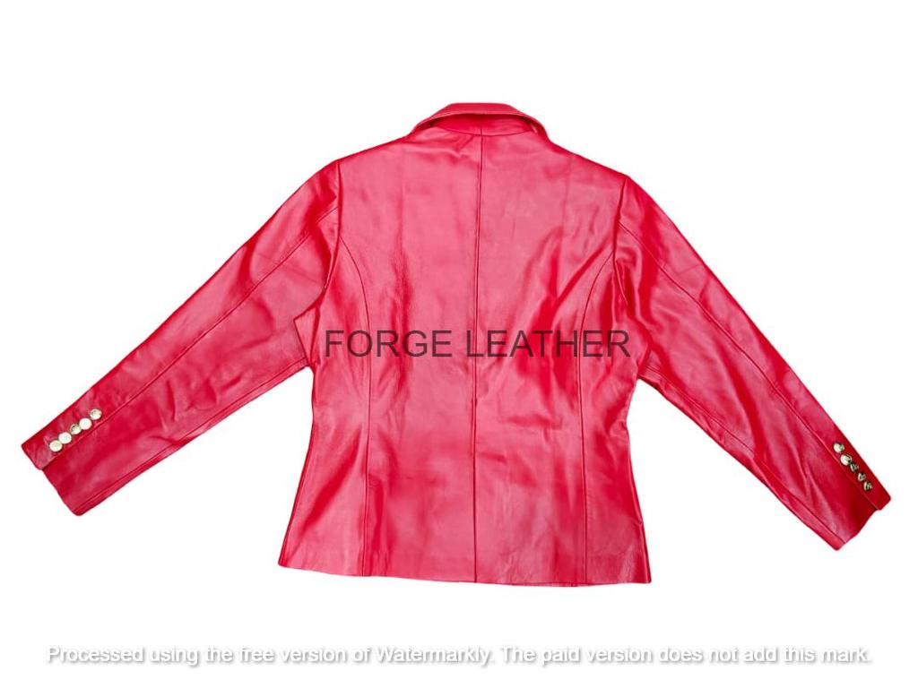 Lammleder Handgefertigt Designer Stilvoll Neu Rot Damen Blazer Formell Echt