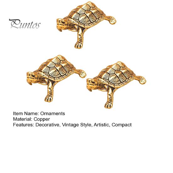 Small Brass Tabletop Decor Vintage Turtle Statue, Metal Animal Figurine, Handcrafted Unique Art Piece Artistic Desktop Sculpture Ornament for
