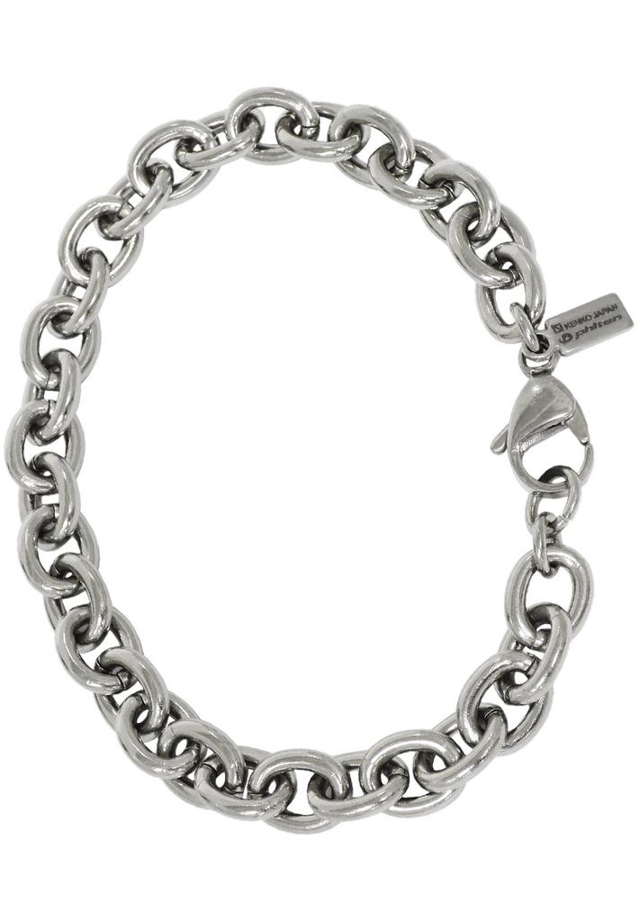 Phiten [Limited Edition] Titanium Chain Bracelet, Azuki Pattern, Length 17-19cm (19cm), Width 7.7mm, Hypoallergenic, Healthy Bracelet
