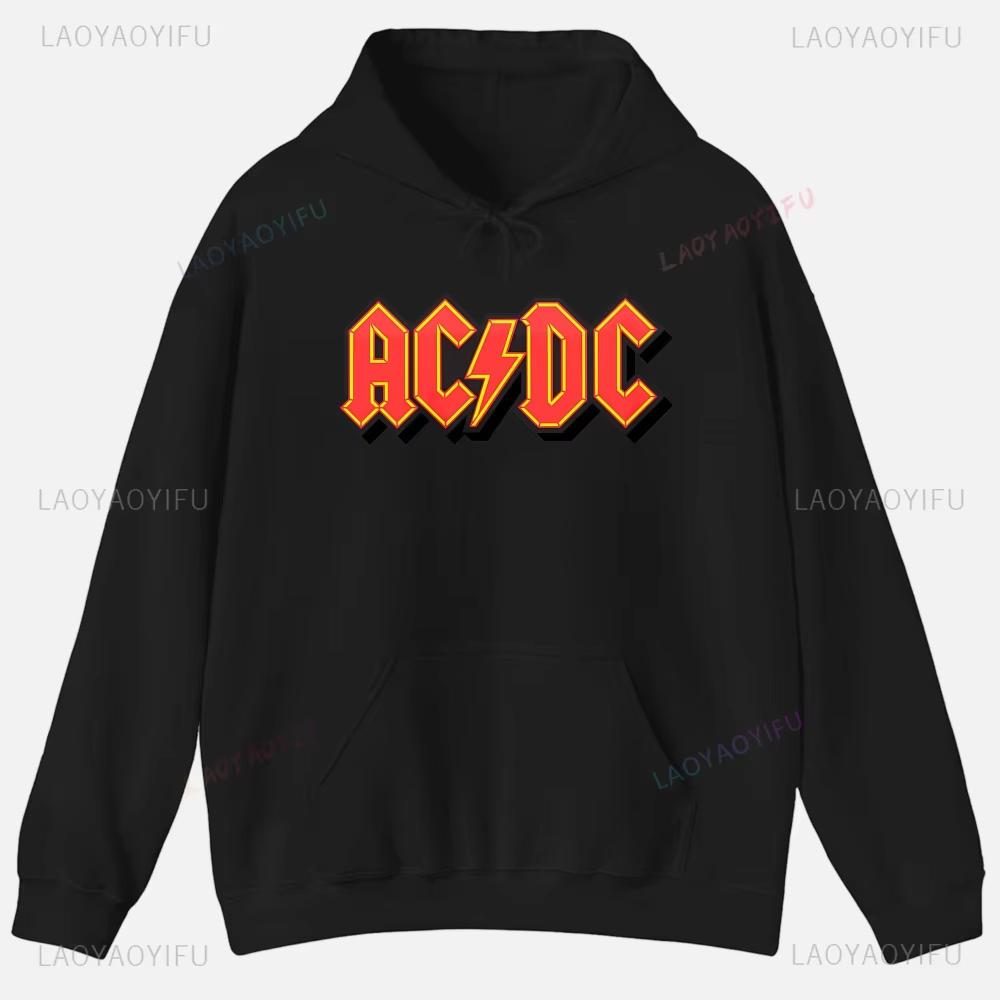 ACDC Printed Unisex Hoodie Plain Clothes Tops Women Long Sleeve Graphic Sweatshirt Quality Clothing Autumn Streetwear Custom Funny