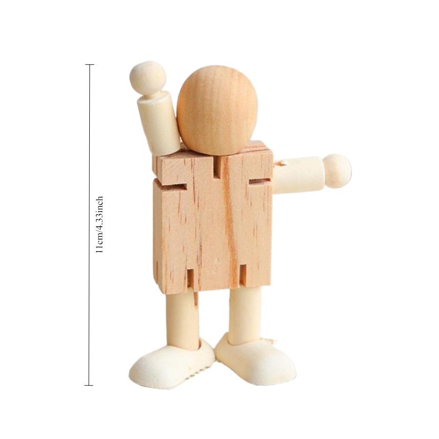 

Ins Net Celebrity Creative Puppet Man Holding Flower Ornaments Home Decoration Movable Joint Wooden Living Room Art Model