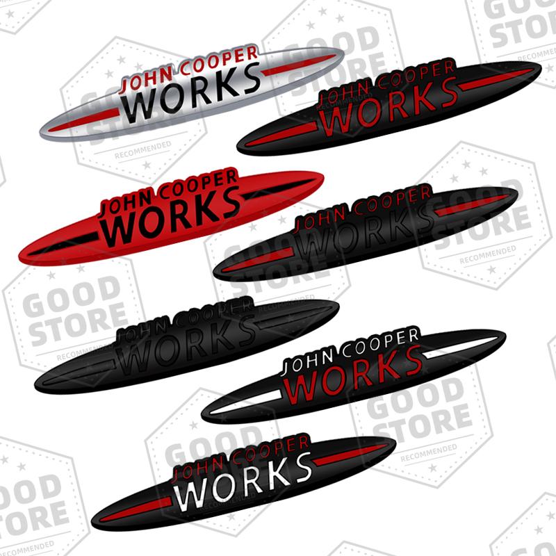 BFZ1 Metal Car Body John Cooper Works Badge 3D Front Grill Emblem Rear Trunk Sticker For Mini Cooper S R55 R56 R60 R61 Auto Accessory