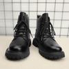 Fashion Genuine Leather Men Ankle Boots Black High Top Men Boots 2025 Winter Warm Outdoor  Boot Punk Style Man Motorcycle Boots