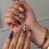 Le Fan Wearable Manicure: Tortoiseshell & Leopard Print 3D Flower False Nails