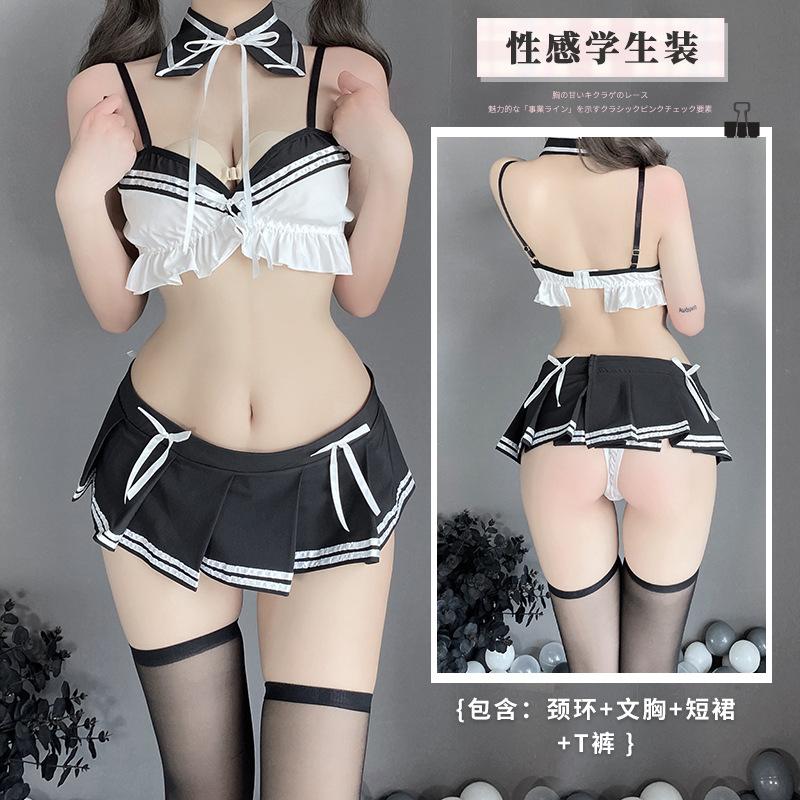 Sex Underwear Sexy Pure Desire Student Dress Waist Temptation Super Short Pleated Skirt Uniform Suit