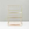 Gold Finish Iron 6 Tiers Earring Holder Bracelet Display Stand Desktop Organiser Easy Assembly Display Rack