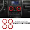 Red Air Condition Outlet Vent Ring Trim Decor Bezels For Jeep Wrangler JK 07-10