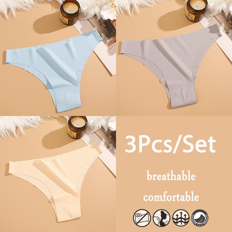 

FINETOO 3 шт./компл. бесшовное нижнее белье из ледяного шелка с низкой талией бразильские трусы дышащее высокоэластичное нижнее белье трусики S&3pcs
