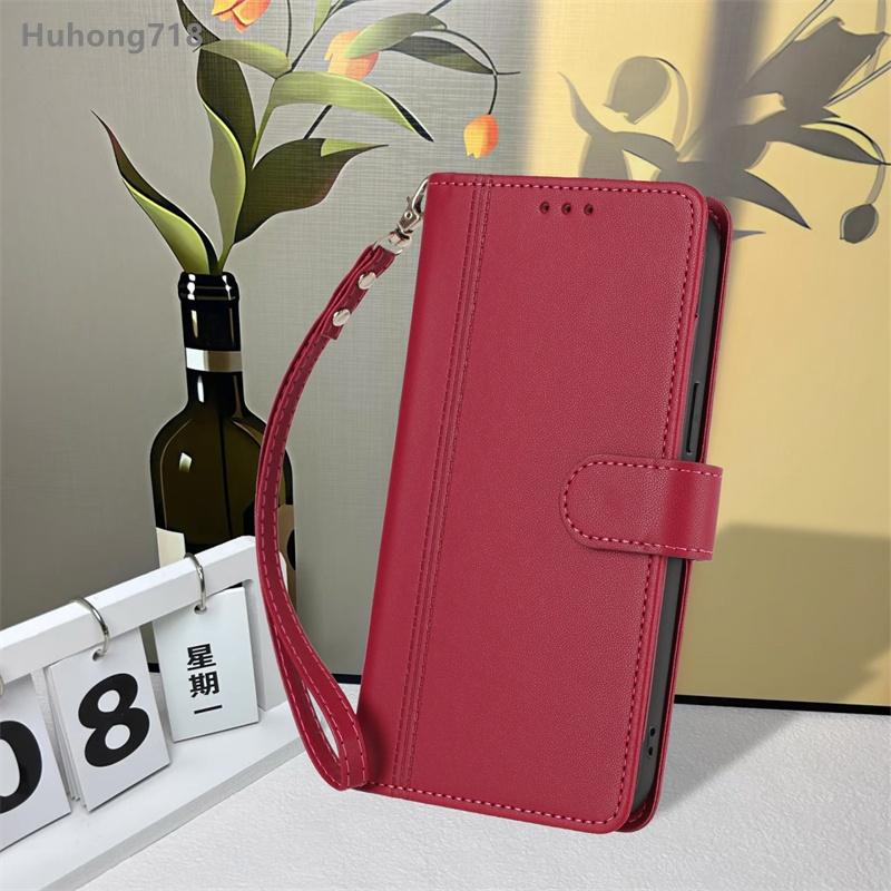For Boost MobIle Celero 3 SC Summit 5 SN339D XD6U653DS 2024 5G Flip Wallet Case Leather Cover With Card Slots Hand Strap Wireless Charging