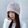 New Bohemian Style Knitted Hat for Women Stacked Hat  Face Showing Small and Versatile Hollow Lace Hat