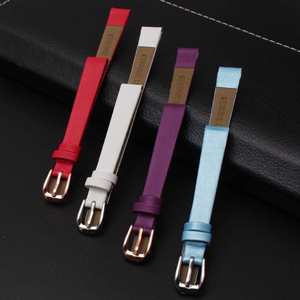 Polly Store Watch Strap Band 6mm 8mm 10mm Genuine Leather Replacement Strap 3 Spring Bars Spring Bar Removal Tool Dedicated Women's [Includes + + Box]