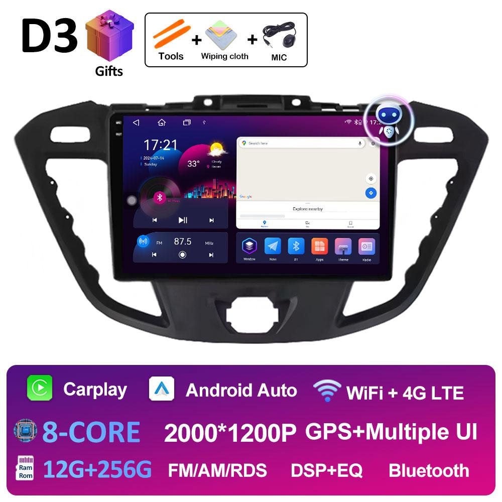 For Ford Tourneo Custom 1 I Transit 2012 2013 2014 2015 2016 - 2021 Car Multimedia Video Radio Player Bluetooth DSP Stereo WIFI
