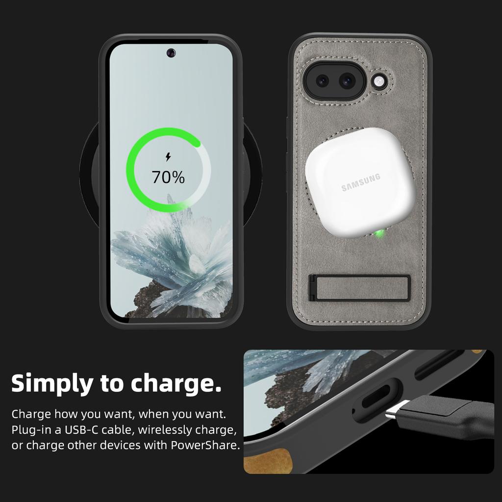 Für Google Pixel 9a Hülle Kompatibel mit MagSafe Ständer Leder Handy Rückseite