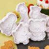 4 Pcs/Set Animal Plastic Biscuit Mold Diy Kitchen Cake Decorating Tools Cookie Cutter Stamp Fondant Embosser Die