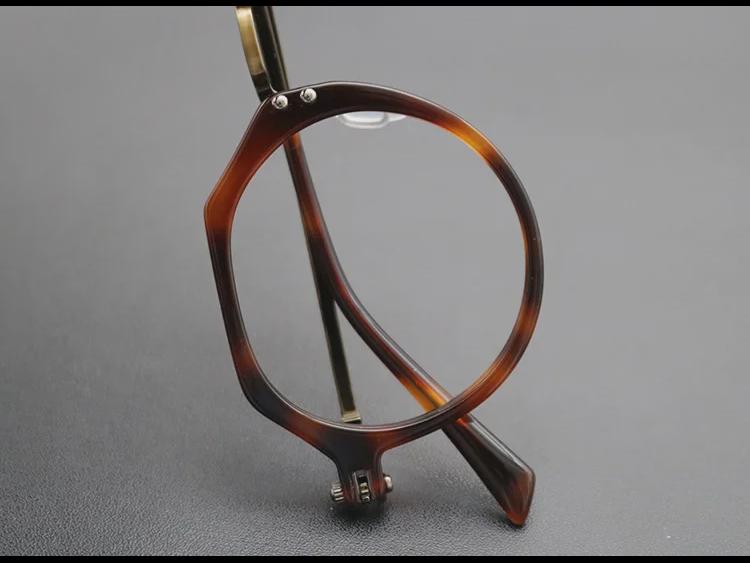 Retro Italian Handmade Pure Titanium Glasses Frame - Unisex Myopia Glasses with Mechanical Style