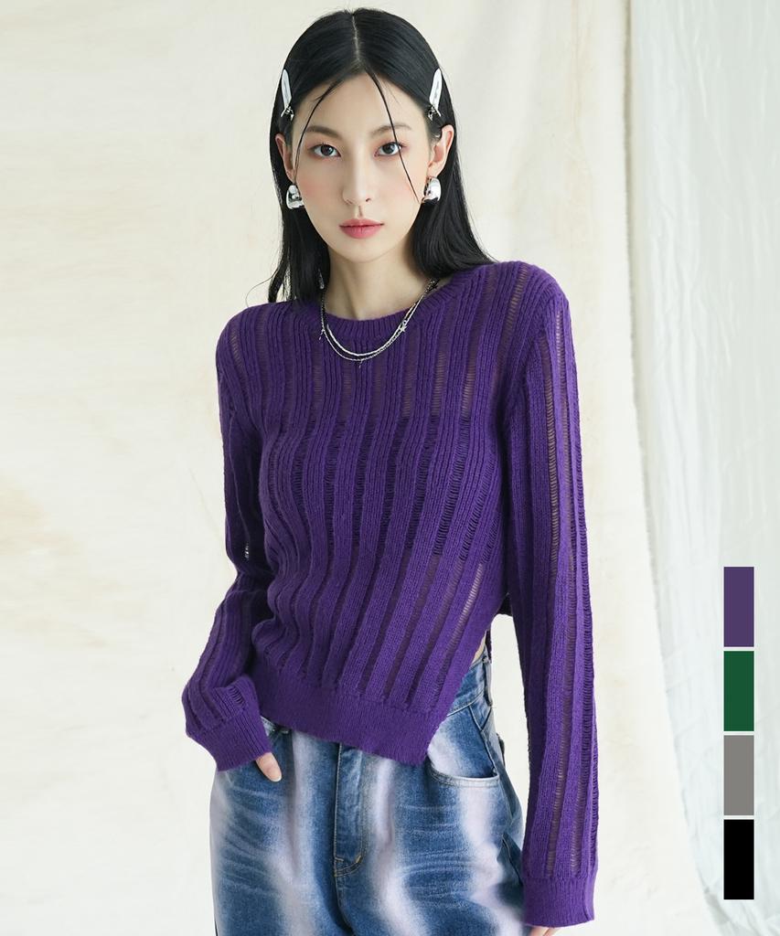 AVANDRESS See-Through Knitwear - 4Col