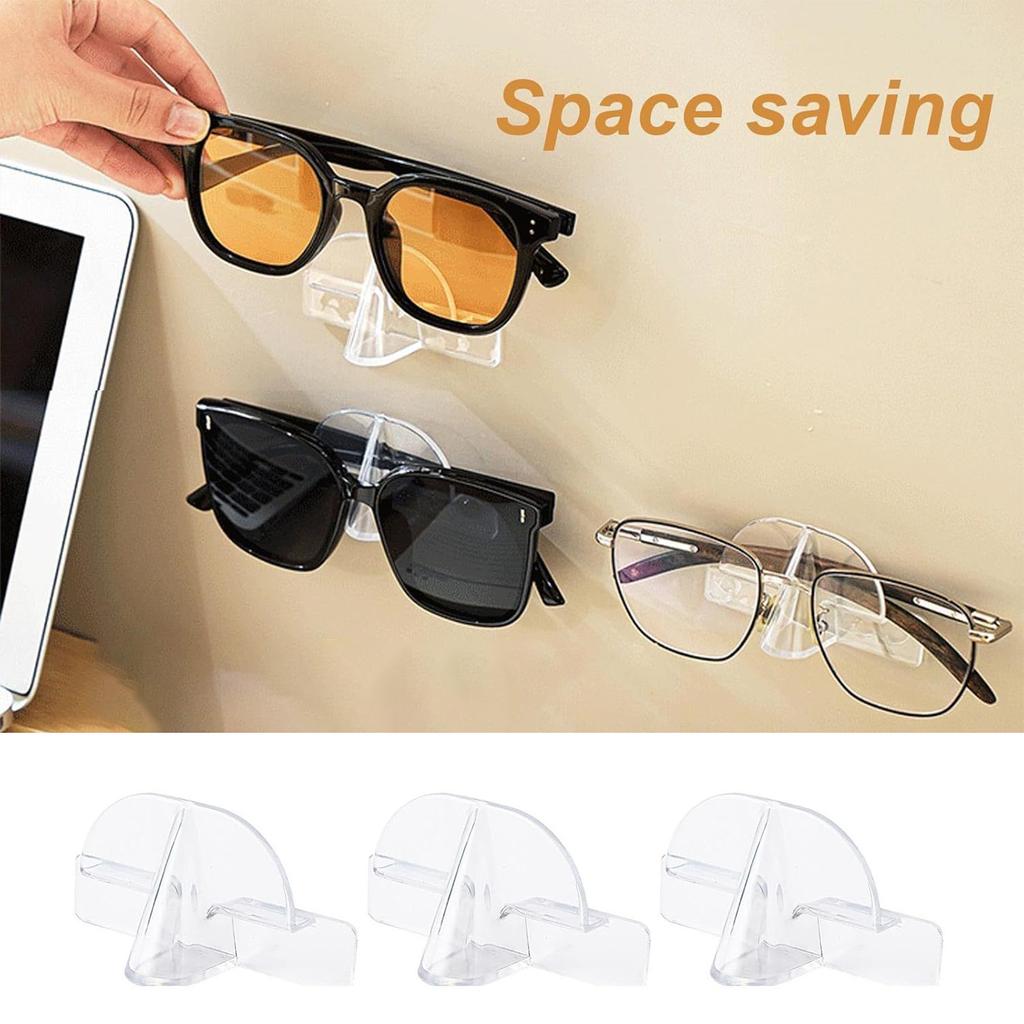 Pack Of 6 Sturdy Clear Wall Mounted Glasses Holders Self Adhesive Storage Rack For Doors Entrances And Living Rooms