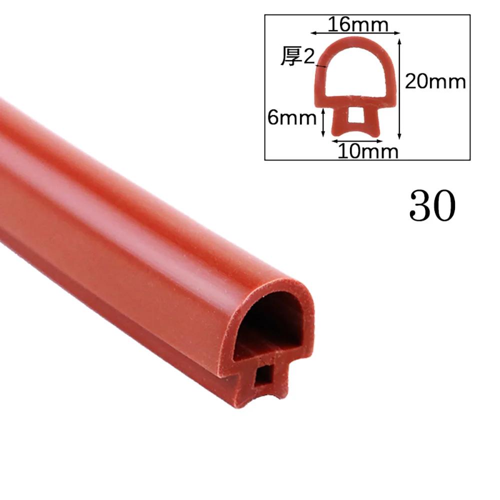 Rote Pilzkopf-Dichtungsleiste Silikon Hochtemperatur Ofenbrücke Aluminium Türfenster Dichtungs-Schallschutzleiste