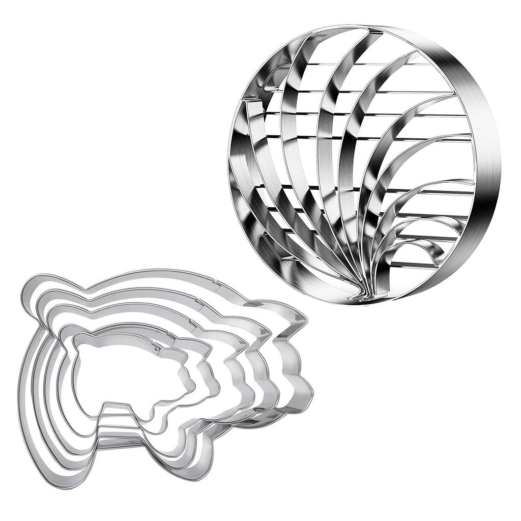 5pcs Bread Embossing Molds for Creative Baking Food Grade Stainless Steel Conchae Cutter Kitchen Cooking Accessories