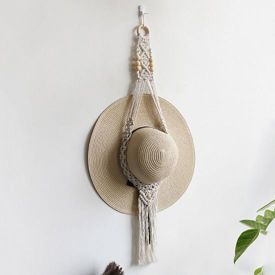 Hat Hanger Save Space Bohemian Style Hand Made Wall Hanging Decorative Storage Hat Multifunctional Wide Brim Hat Hat Wall Organizer Household Stuff