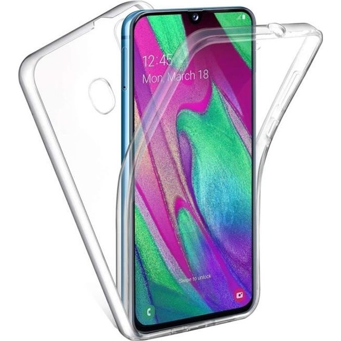 Silicone Back Case - VCOMP - Samsung Galaxy A40 5.9" - 360° Protection - Transparent - Flexible