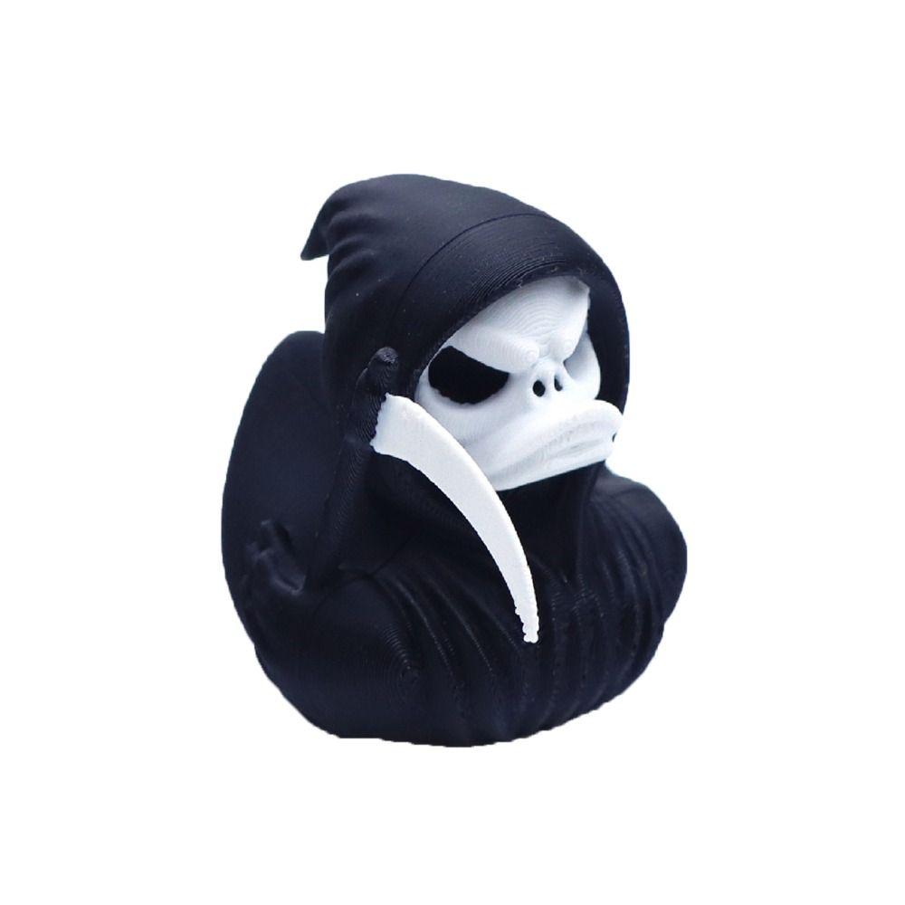 Handicraft Spooky Halloween Duck Figurine 3D Printed Grim Reaper Duck Ornament  Children Girls Boys
