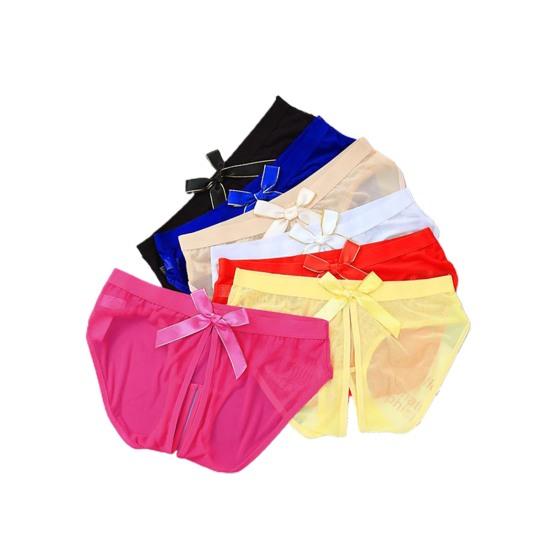 Spodní prádlo Bowknot prodyšné bavlněné krajkové okouzlující kalhotky na líbánky