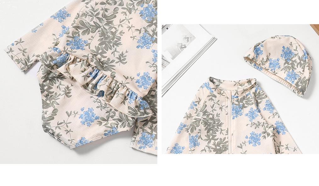 Flickornas Blommig Spetsig Baddräkt i Ett Del för Spädbarn och Småbarn