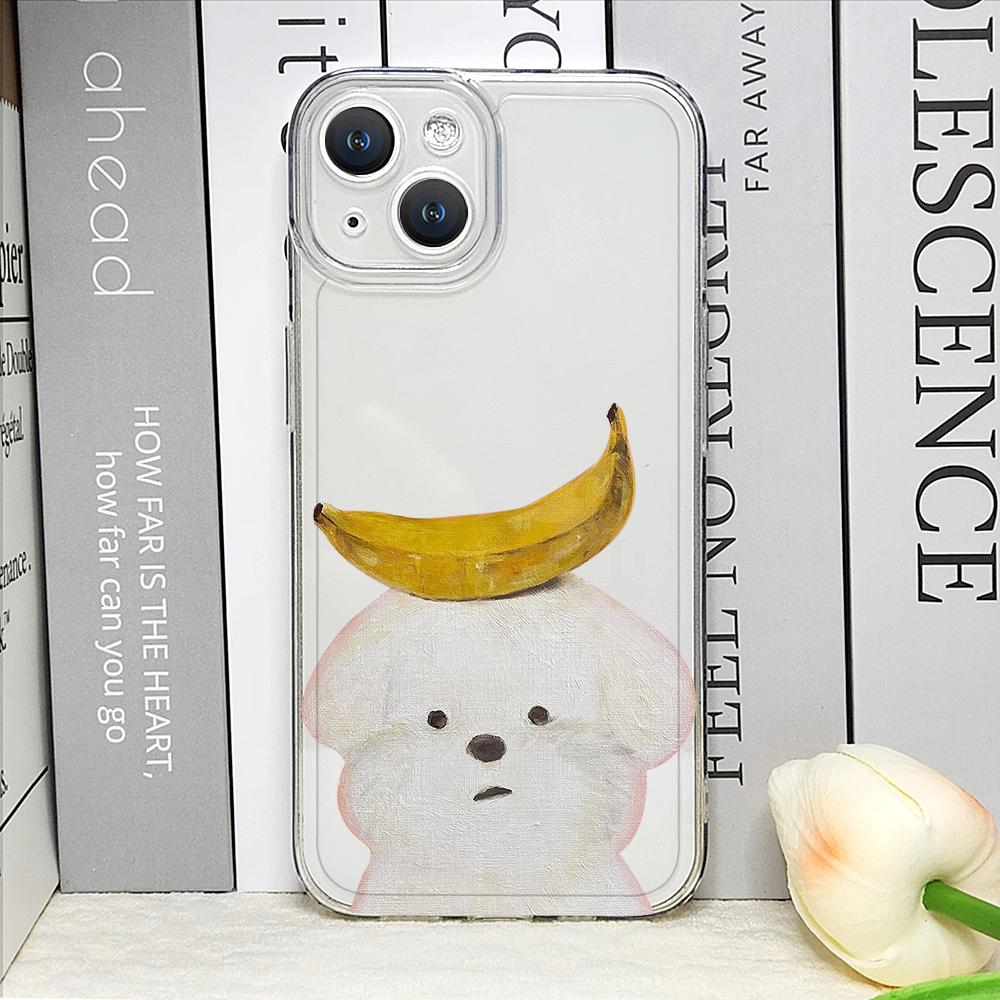 Funny Lovely Teddy Dog Dog Couple Clear Phone Case for IPhone 17 16 15 14 11 12 13 Pro Max 7 8Plus 12 13 Mini X XS XR Soft Cover