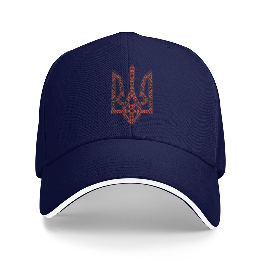 Coat of Arms Tryzub with Traditional OrnaUnisext Casual Baseball Cap Summer Trucker Hat Sun Hiking Fishing Hip Hop Hats