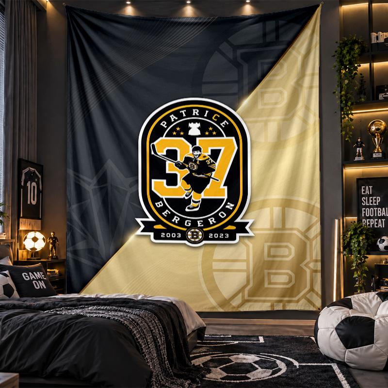 Wall Hanging Tapestry Boston Bruins Print Cloth for Living Room Bedroom Home Decor