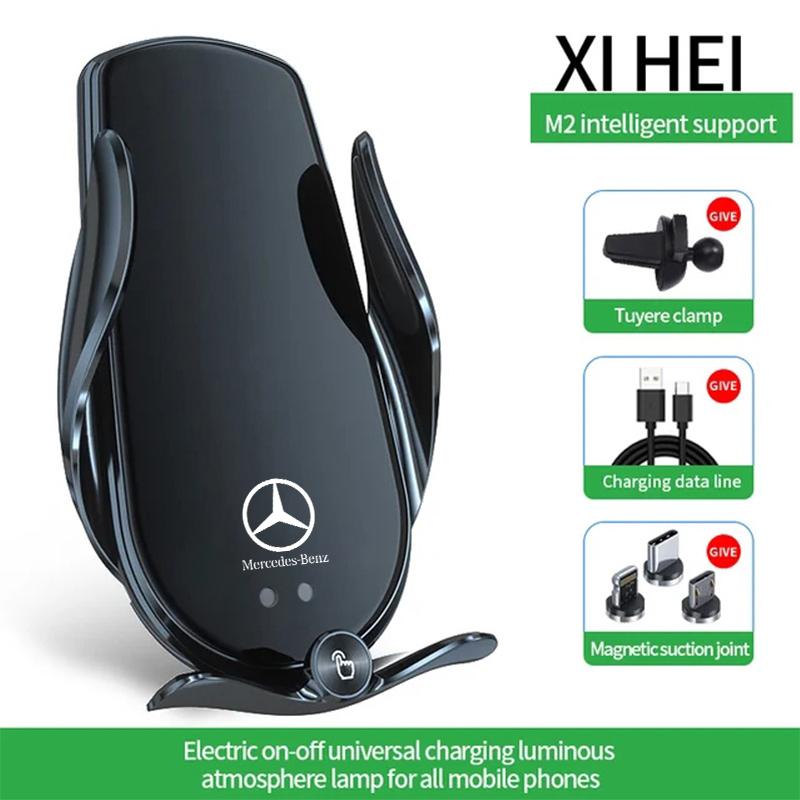 Car Wireless Charger Phone Holder Charging Portable Bracket For Mercedes Benz W205 W204 W203 W212 GLC CLA GLA AMG C180 C200 C300