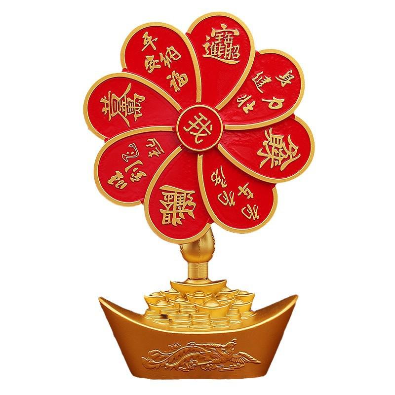 Golden Windmill Dragon Phoenix Metal Ornament