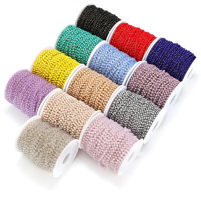 1 Meter Edelstahl Glas facettierte Perlenketten 3mm Brillenperlen Handgefertigte Rosenkranzkette für DIY Halskette Armband Fußkettchen