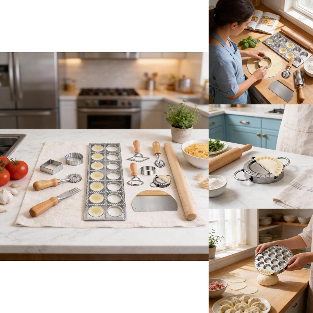 Italian Pasta And Dumpling Making Set With Wooden Tools For Home Kitchen Cooking