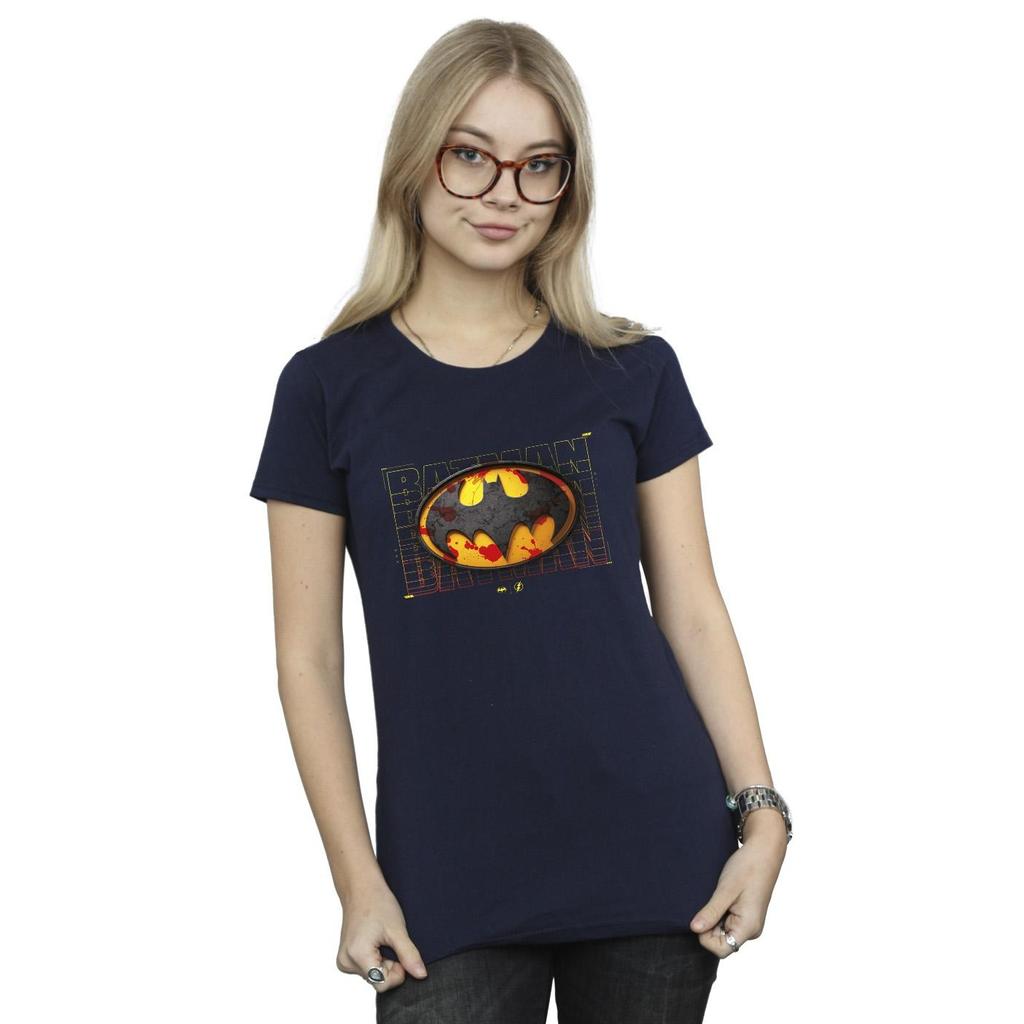 DC Comics Womens/Ladies The Flash Batman Red Splatter Cotton T-Shirt