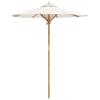 Guarda-sol de Jardim Branco Creme Ø 180 x 230 cm Bambu