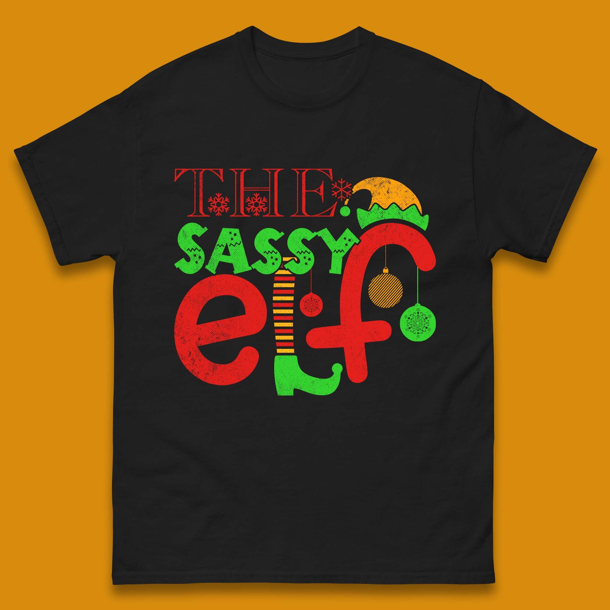 The Sassy Elf Christmas Mens T-Shirt Womens Tops Tees S