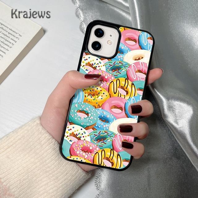 

Candy Creamy Pink Donut soft Phone Case Cover For iPhone 17 Air 16 15 14 plus 12 13 pro max coque Shell Fundas iPhone 17pro max