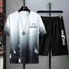 Faionable Lightweight Set for Men Summer Casual Spor Two-Piece Suit Teenage Polyester Fiber Orts