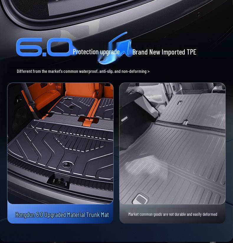 Galaxy M9 TPE25 Trunk Mat: Special Integrated Tail Box Mat for Car Interior