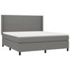 3131282 vidaXL Lit à sommier tapissier avec matelas Gris foncé 160x200cm Tissu